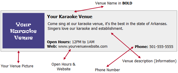 List your Karaoke Venue